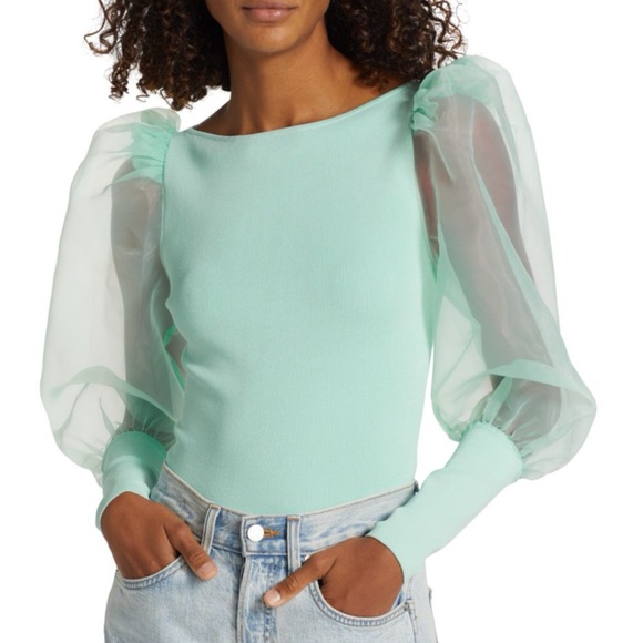 Alice + Olivia Tops - Alice + Olivia Abella Puff Sleeve Top